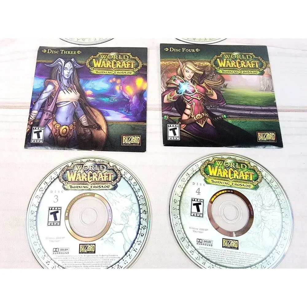 World of Warcraft: The Burning Crusade (PC, 2007) 4 Disc Set